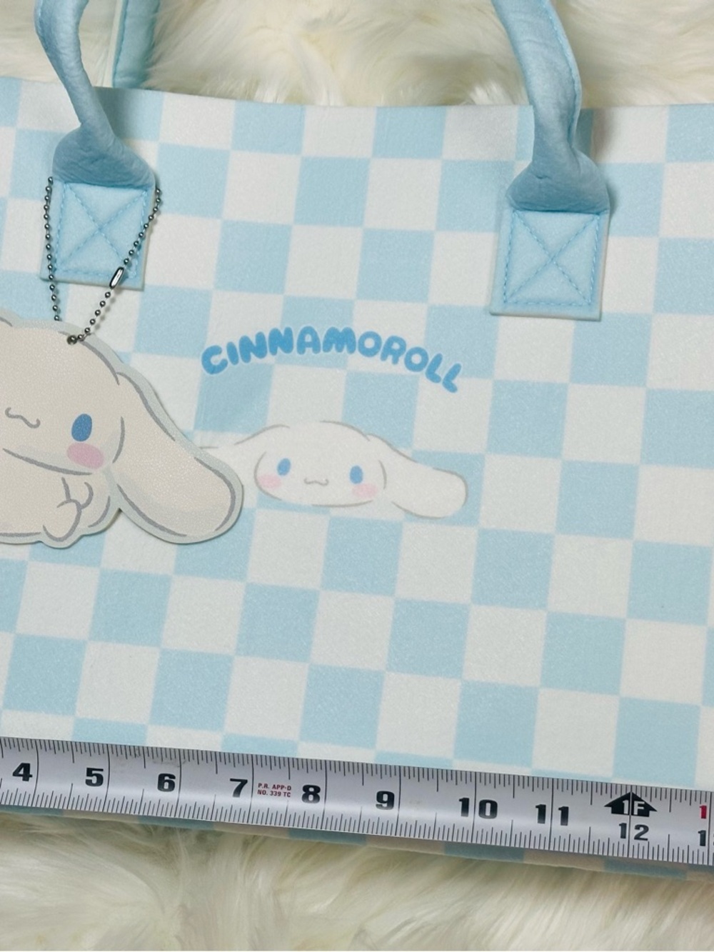 Sanrio Cinnamoroll Blue and White Check Tote Bag - Picture 6 of 8